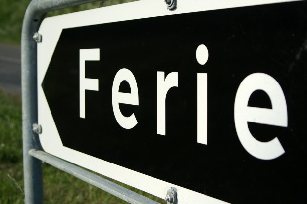 Ferie3. Skilt hvor der står ferie på..